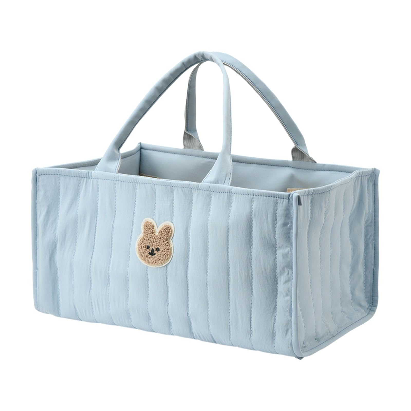 AVZYARDY Portable Mom Travel Tote Bag with Handle & Compartment Handheld Baby Changing Storage Bag for Outdoor Travel Nursery Storage Basket (Blue)