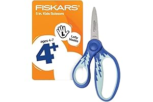 Fiskars 5" Softgrip Left-Handed Safety Scissors for Kids