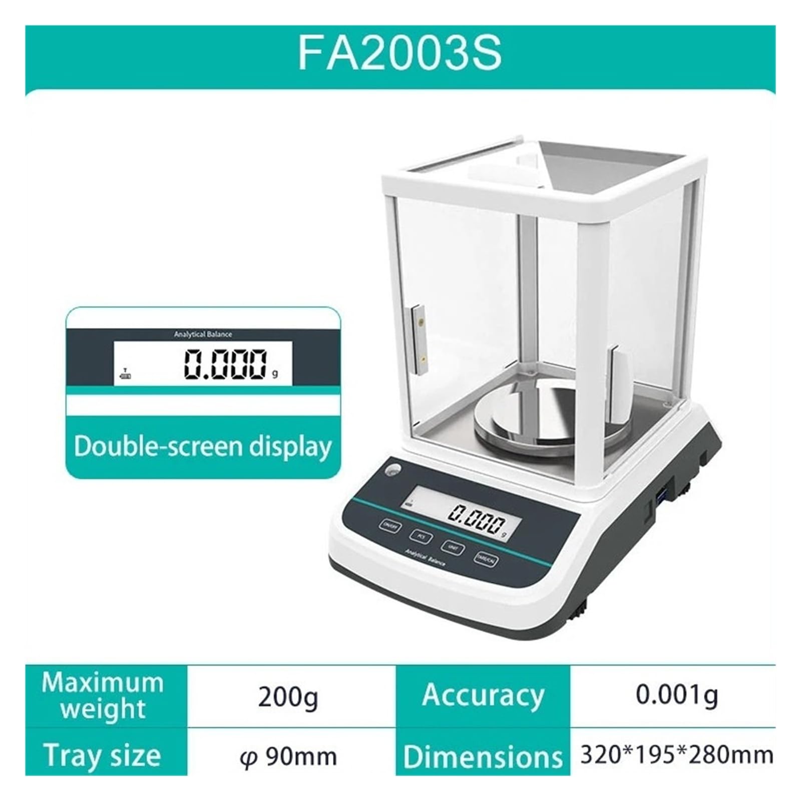 El laboratorio de la balanza analítica de Digitaces escala la microbalanza con la resolución dual de la gama 0.001g de la exhibición Respuesta Rápida(FA2003S (200g 1mg))