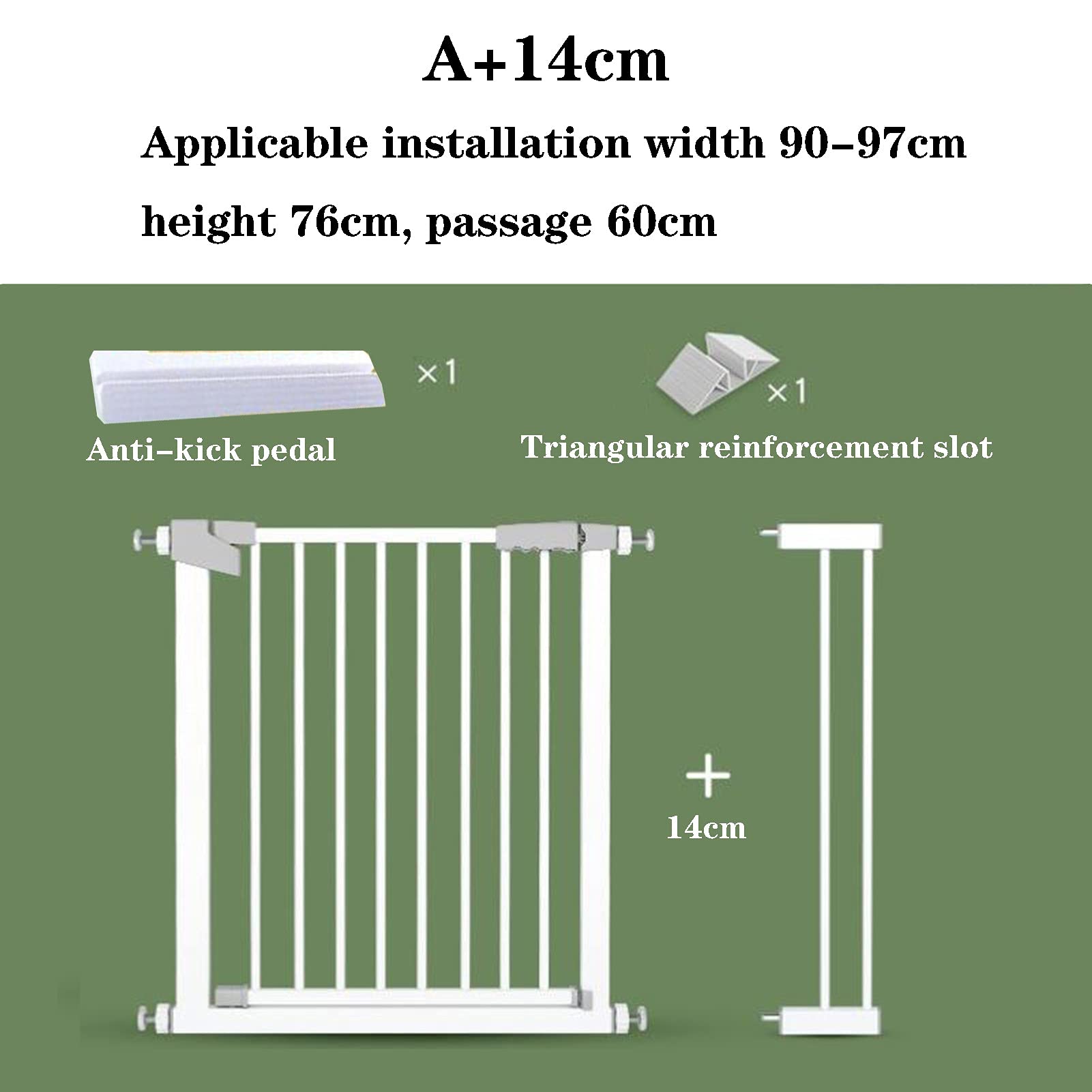 Barrera de Seguridad ArinkO fácil de Montar: ¡Ideal para escaleras, chimeneas y más! (A+14cm)