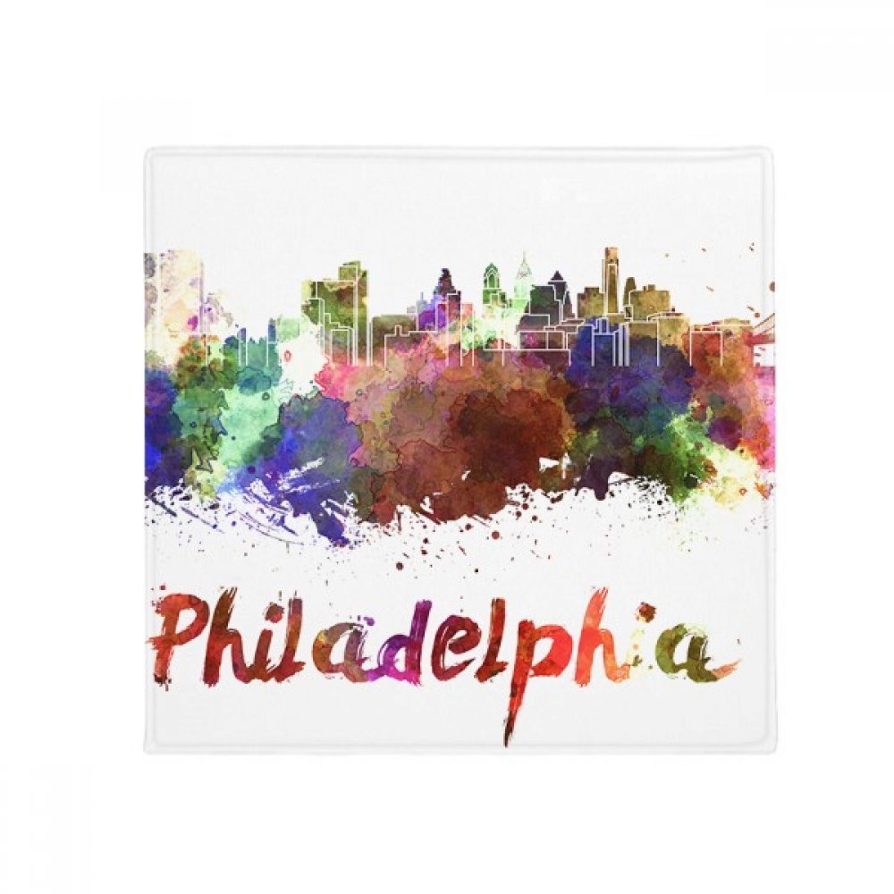 Tapis pet mat Philadelphie aquarelle antidérapant salon cuisine 50x50