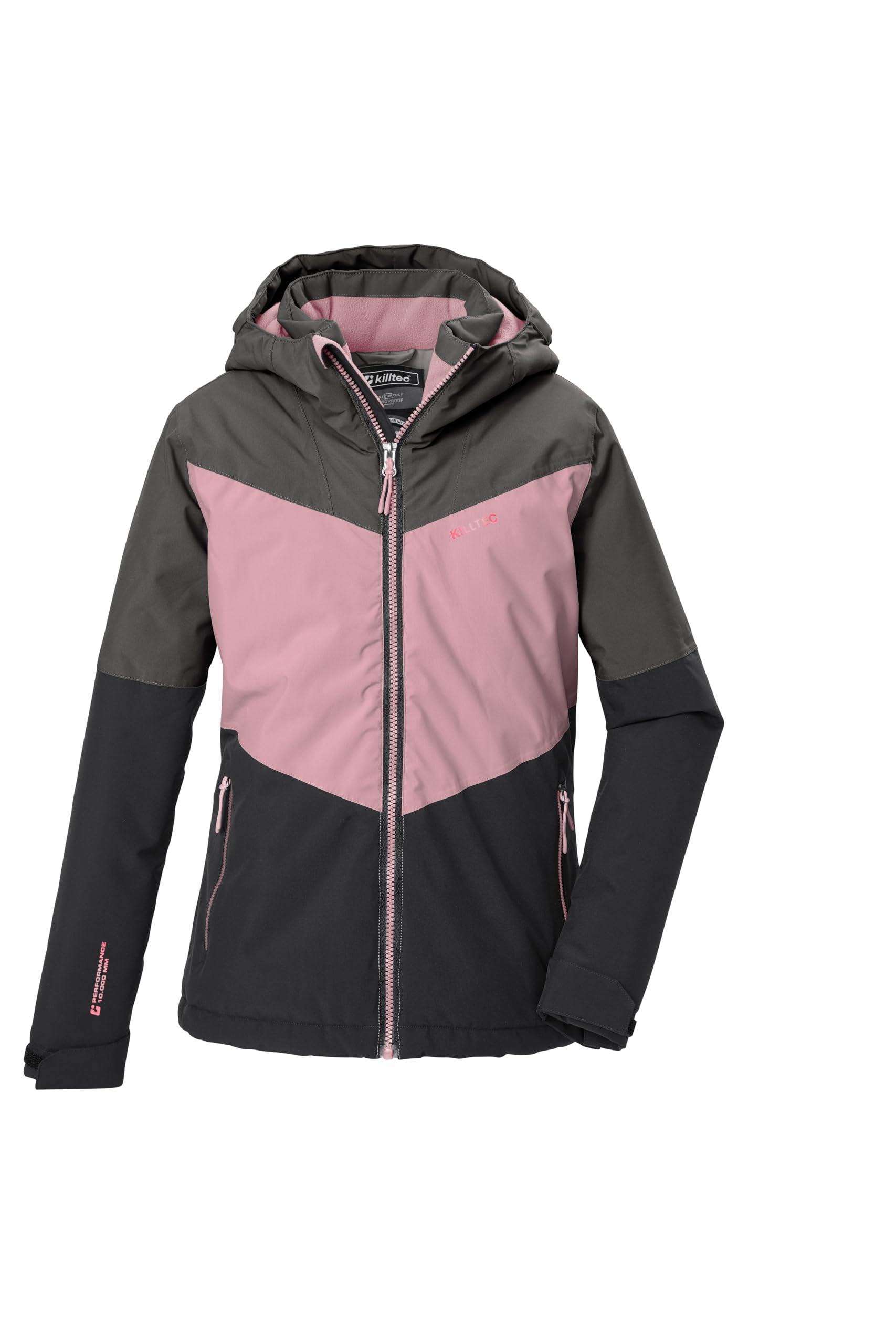 killtec KOW 156 GRLS JCKT 44751-000 Girls' Functional Outdoor Jacket Winter Jacket with Hood Dark Stone 176