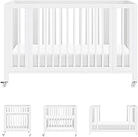 Vista 9 de babyletto Rolli - Cuna convertible 9 en 1 con ruedas, incluye kits de conversión para cuna, cuna estándar, cama para niños pequeños, sofá cama