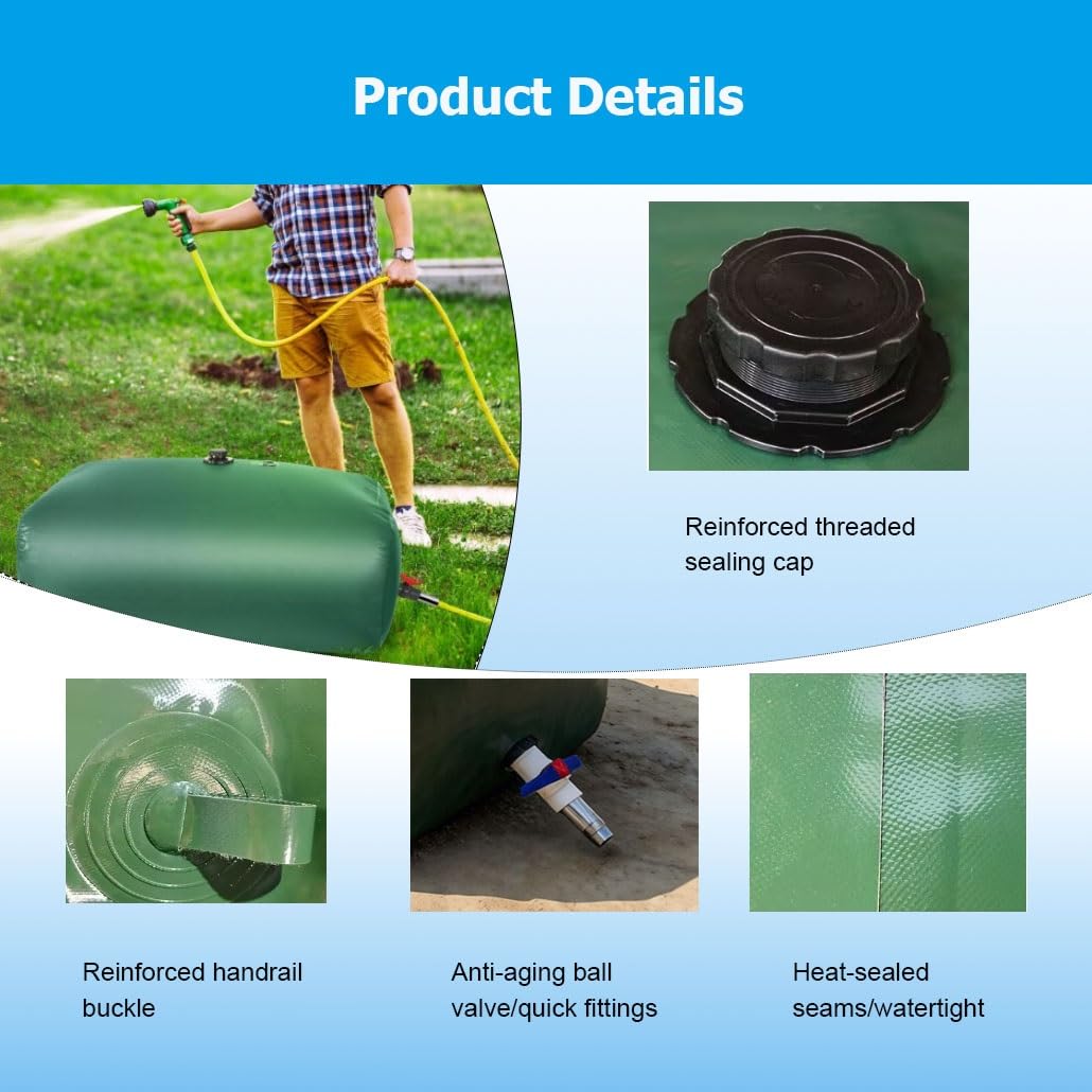 Contenitori pieghevoli for sacca d'acqua, serbatoio portatile for sacca d'acqua dolce di grande capacità da 20-1585 galloni for resistenza alla siccità(1.3x0.8x0.48m/500L/132gal)
