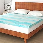 IULULU Mattress Topper, 3 Inch Gel Memory Foam Mattress Topper for Queen Size Bed, Blue