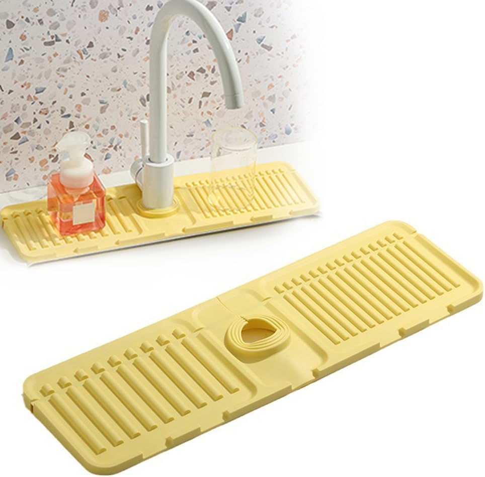 Tapis Silicone Pour Robinet Cuisine, Anti-gouttes, Adapte Aux Plaques De 1cm, Gris Clair - Maison
