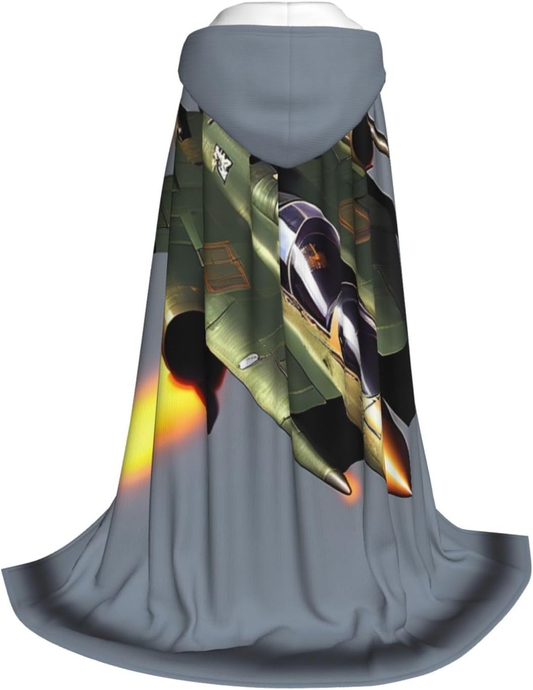 Jet fighters print Wizard Hooded Robe Medieval Cape Renaissance Cloak for Men Women Halloween Costume