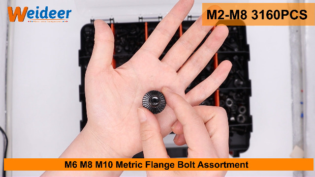 Image of weideer 3160PCS Metric Flange Bolt Assortment,Metric Screw Assortment,12.9 Alloy Hex Socket Head&10.9 Alloy Hex Button Head&10.9 Flange Hex Nuts and Bolts,M2 M3 M4 M5 (4-30mm) M6x1.0 M8x1.25 M10x1.5