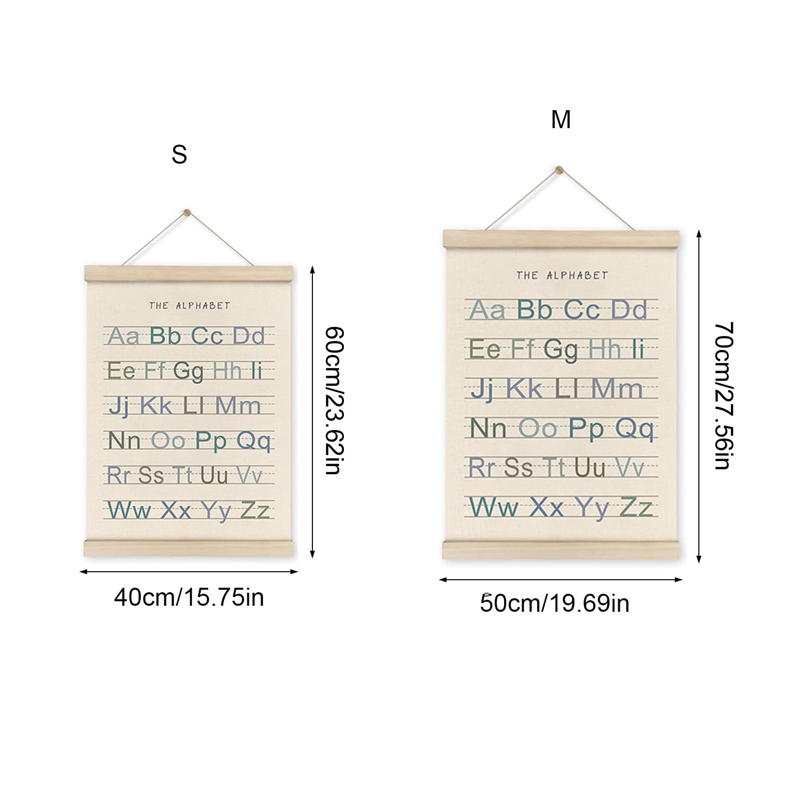 PANGBOER Affiches murales éducatives avec et chiffres, 2 pièces, avec cadre en bois, pour décoration de chambre d ' enfant et de crèche, facile à suspendre, Art de chambre d ' enfant