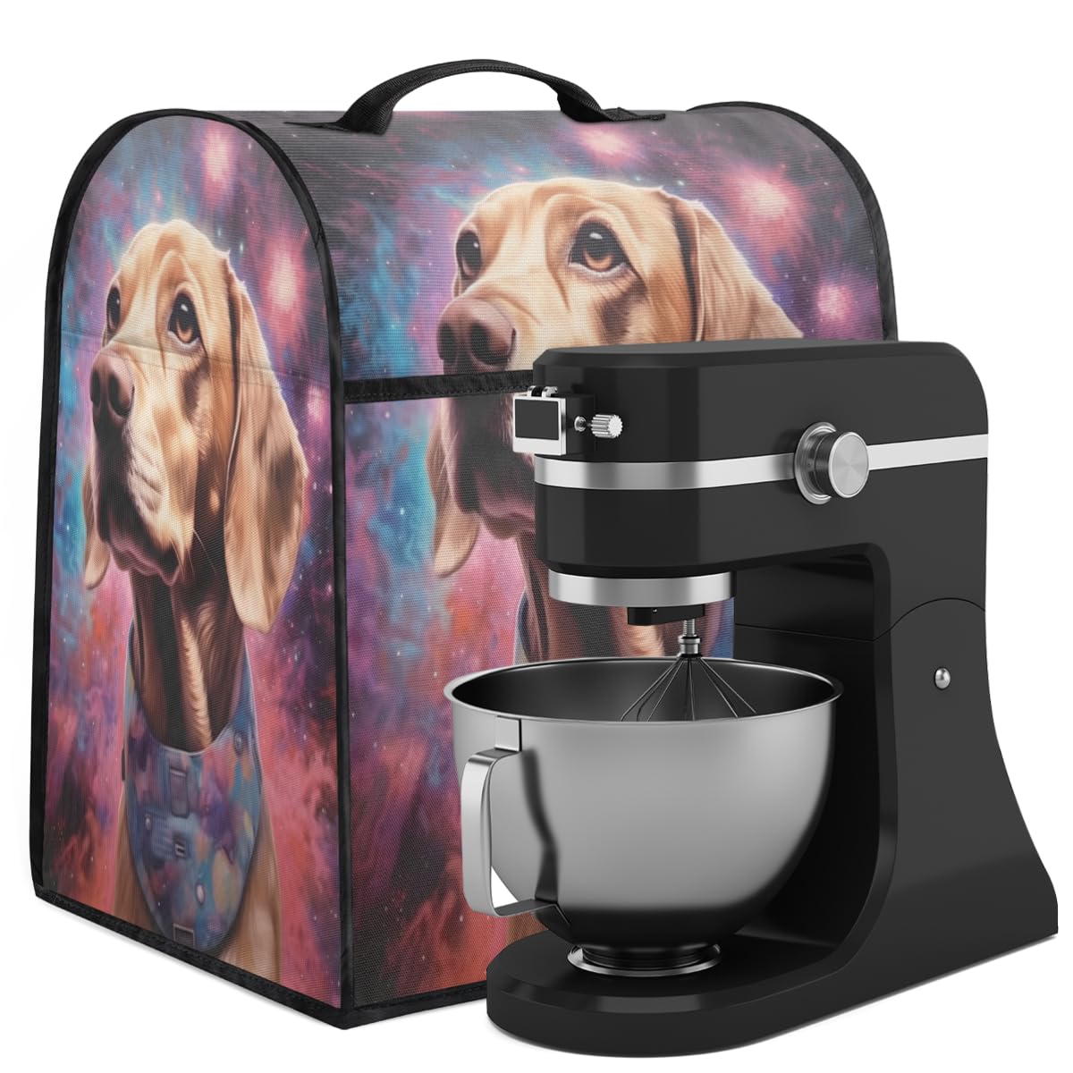 Coffee Maker Cover Animal Dog Galaxy Kitchen Appliance Covers Small Appliance Covers Blender Cover Juicer Cover Dust Covers for Kitchen Appliances with Top Handle and Pockets,Washable,C284