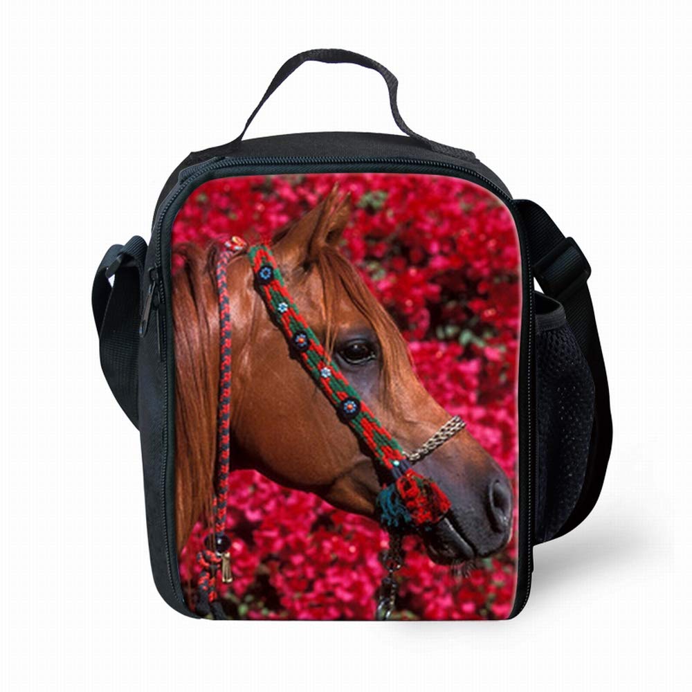Amzbeauty Beautiful Horse Lunch Bag for School Kids Boys Girls Small Lunch Box Insulated Lunch Container with Adjustable & Removable Tote Bag โ image 1