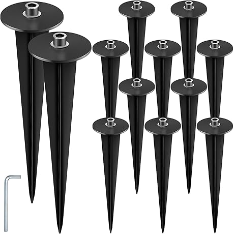 Metal Replacement Stakes for Solar Lights Outdoor (12-Pack, 6.2 Inches)