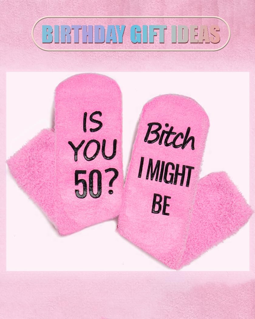 50th Birthday Gifts for Women - Unique Pink Socks for 50 Year Olds Female Birthday Gift Ideas for Her Wife - Image 5