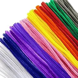 Bordadora Chenille TOAOB 100 Piezas Multicolor Línea Chenilla Limpiapipas de 30 cm de Largo y 6 mm de Ancho para Manualidades y Decoración