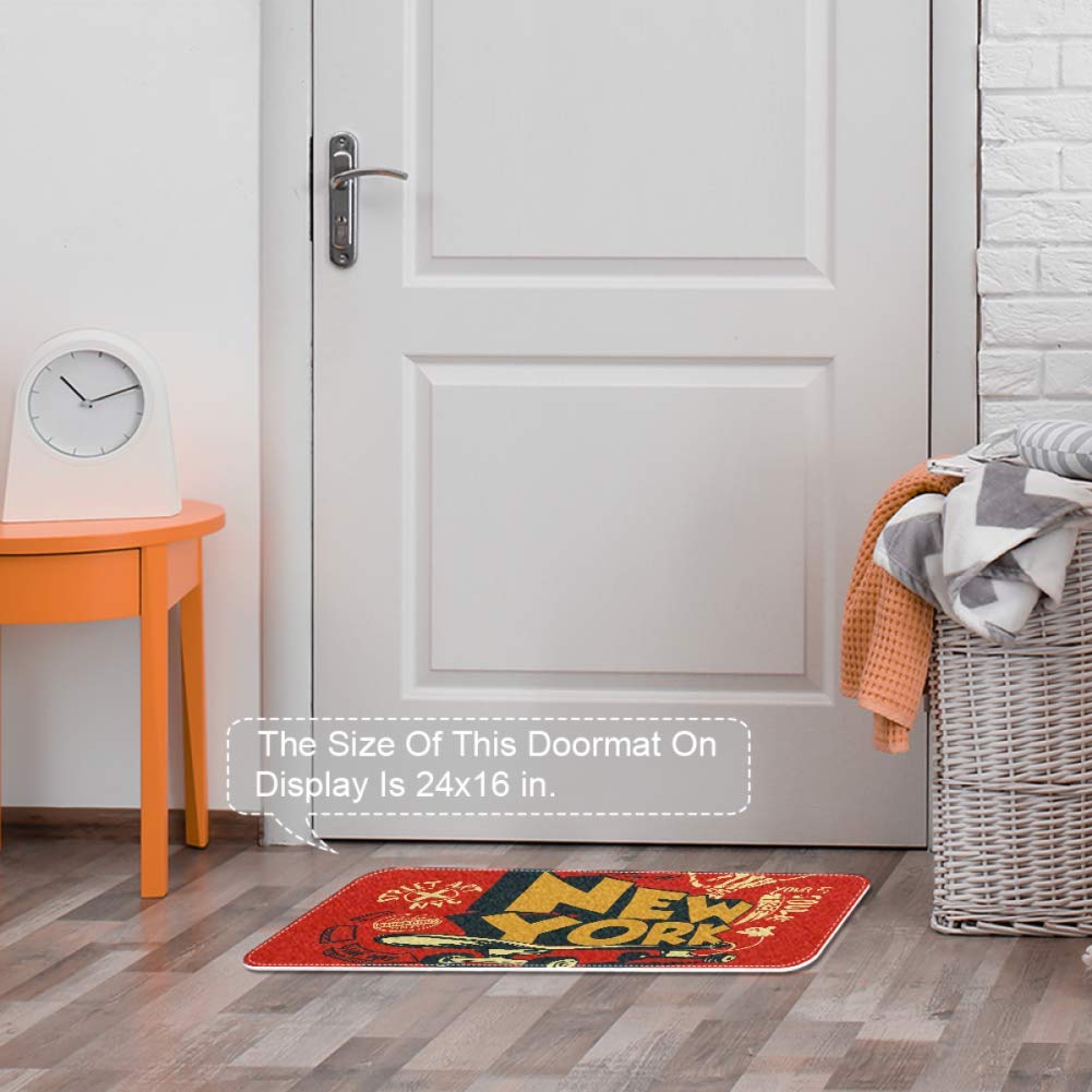 Red London Street Zerbino per interni ed esterni, antiscivolo, per ingresso, 40,6 x 61 cm, tappetino per portico anteriore, tappeto per lavanderia, bagno, camera da letto