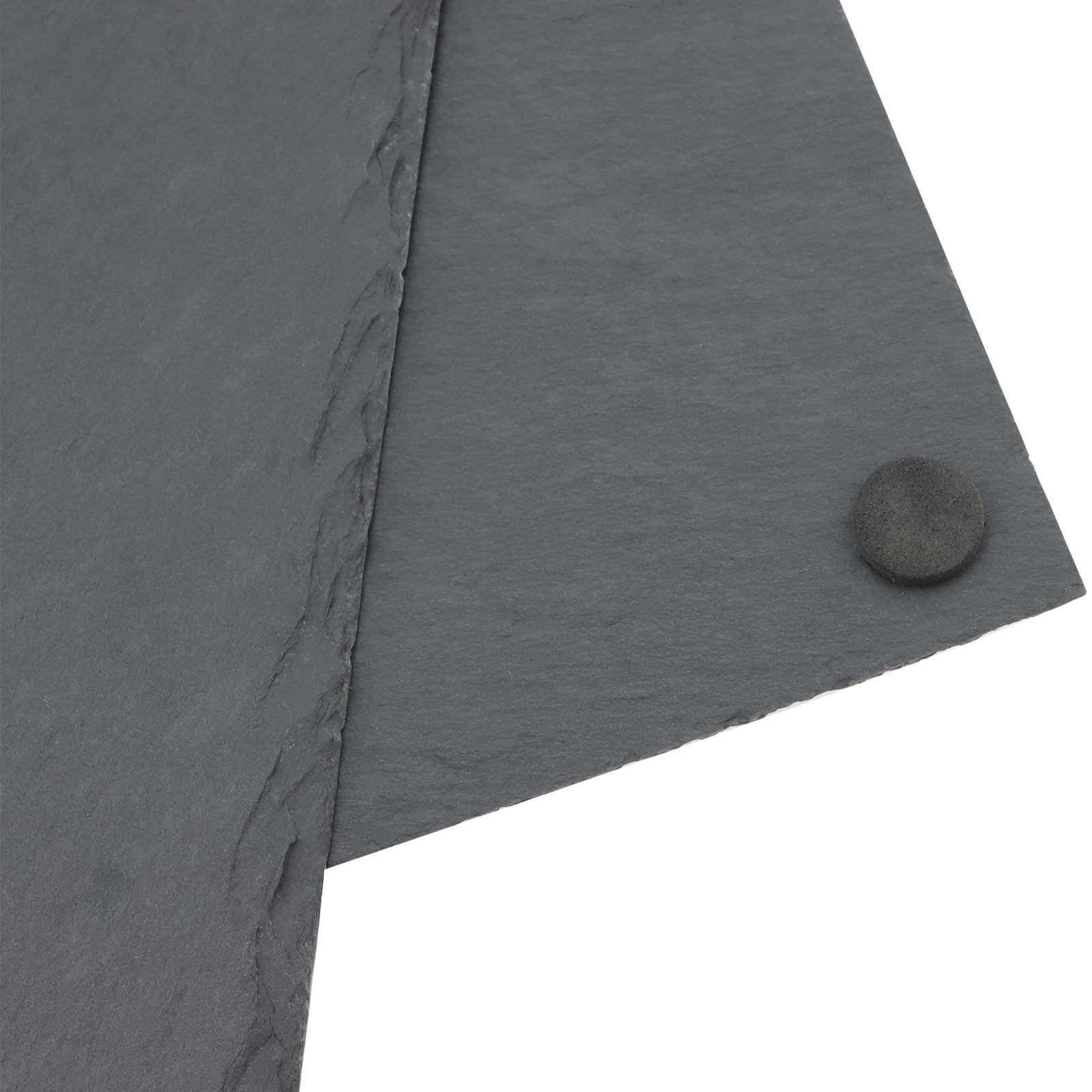 ZOENHOU 8 Piatti Rettangolari in Ardesia, 25 x 12 cm, per Buffet, Sushi, Formaggio - Sottobicchieri e Piatti da Portata Neri