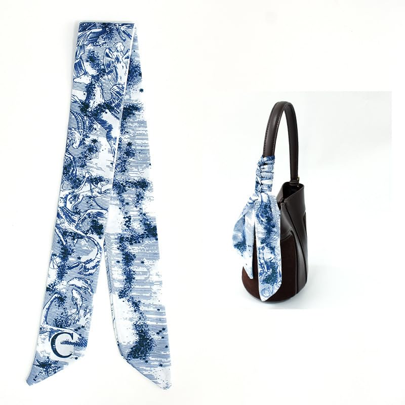 Letters Purse Scarf Handbags Skinny Twill Hair Scarves Narrow Neck Band Women Fashion Accessories Bag Charms2