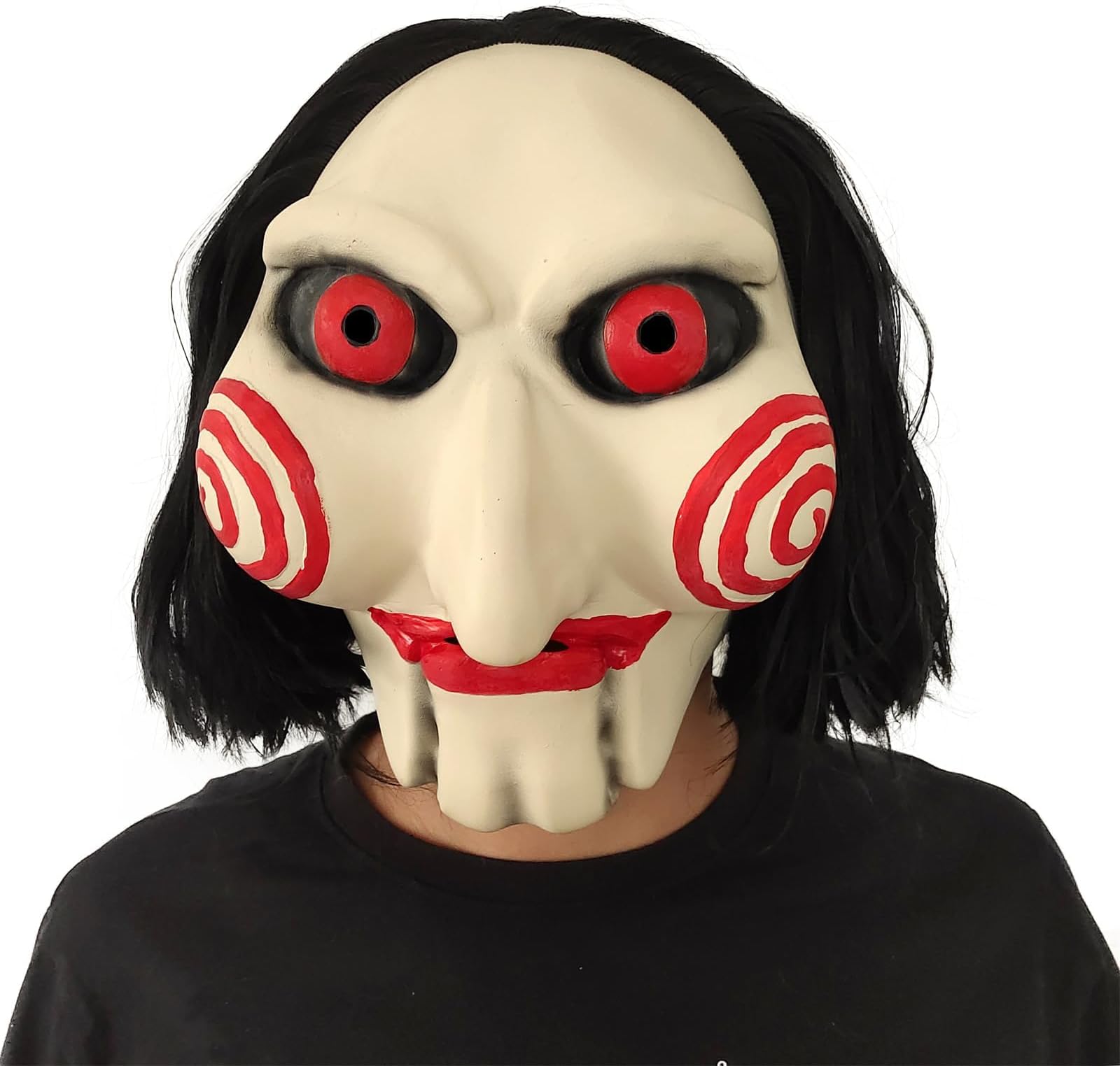 Scary Saw Mask Jigsaw Halloween Clown Mask Horror Full Head Latex Masks Puppet Costume