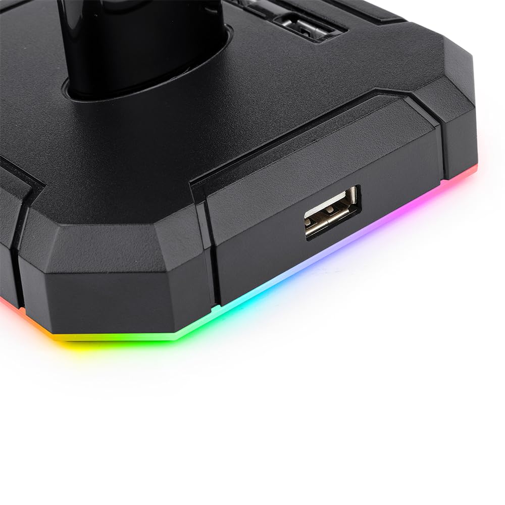 Redragon - Supporto per cuffie Scepter-Pro (HA300) Retroilluminazione RGB con 4 porte USB