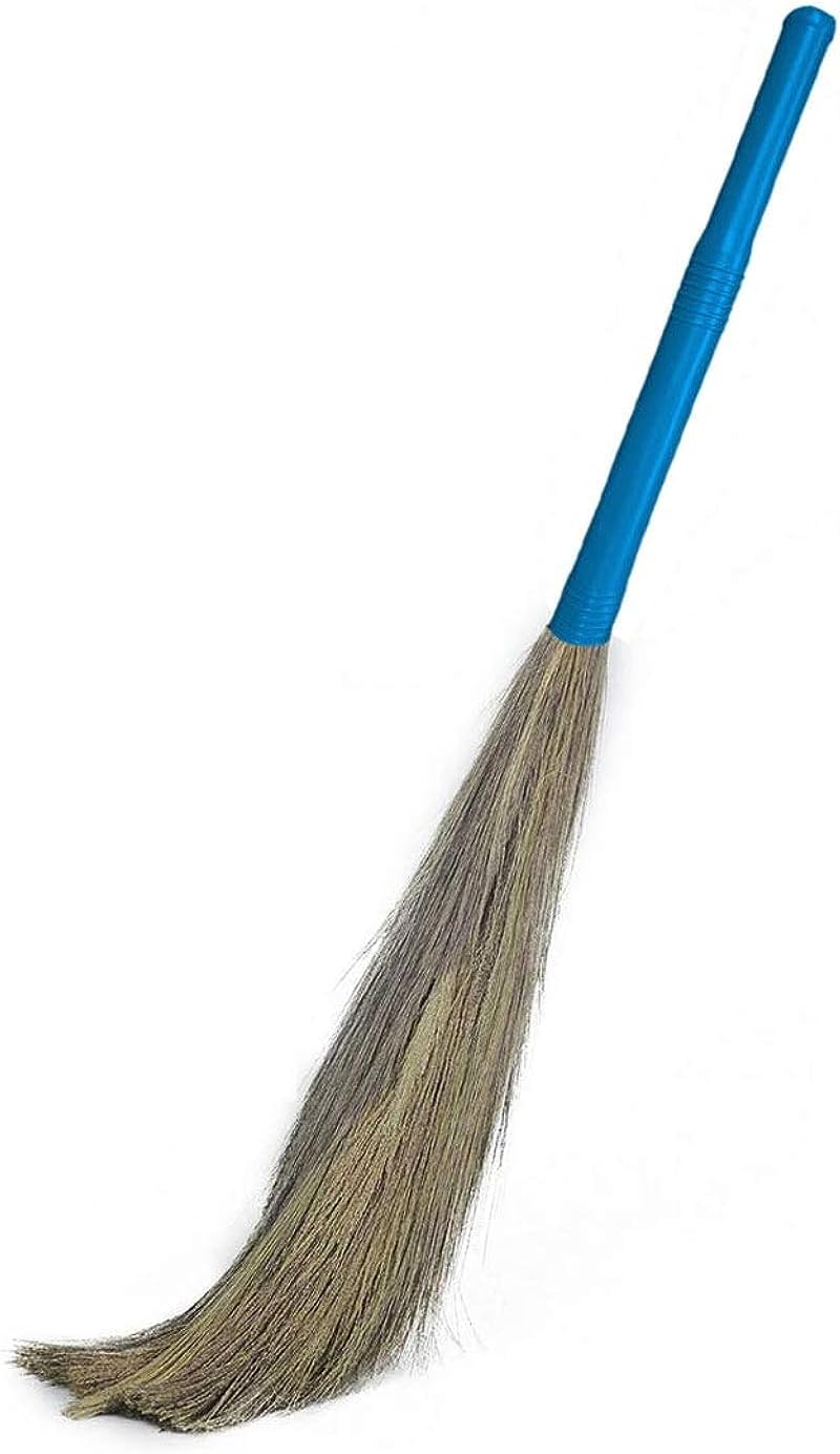 SIGNAMIO Strong Plastic Handle Soft Grass Floor Broom Stick for Cleaning Floor, Kitchen, Garden - DN-1-Indoor-outdoor- 1 Pcs (Combo)- Multicolor - Pack of 1