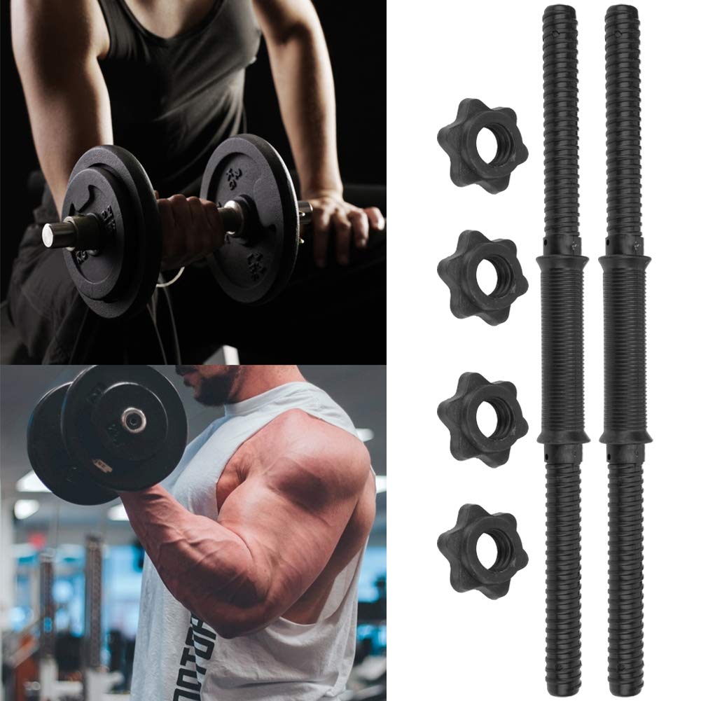 Kurzhantelstange Langhantel-Stange 2 Stücke Hantelstangen für Gym Home Training Gewichthebergriffe mit 4 Spinlock-Kragen