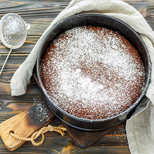 Foto von Relaxdays Springform Set, 4-teilig, Ø 18/24/26/28 cm, antihaftbeschichtet, bis 220 °C, runde Kuchenbackformen, grau