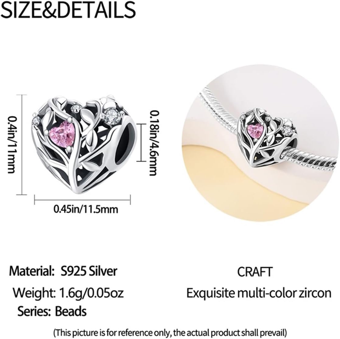 MICOO 925 Sterling Silver Charms for Bracelets and Necklaces Butterfly Charms Beads Insects Flowers Charm Fits Pandora European Bracelets Gifts for Women Family Friends - Image 4