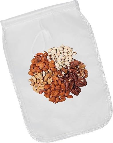 Miniatura 5 de Paquete de 2 bolsas reutilizables de malla fina de 150 micrones, bolsa de leche de nueces, colador de nailon para colar jugos de frutas, prensa de