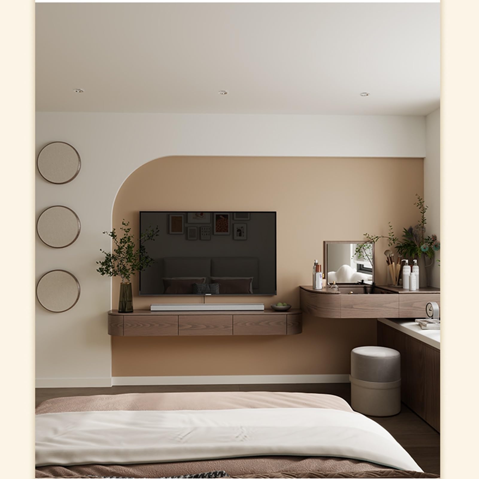 Moderno soporte de pared para TV con luces LED y cajones de almacenamiento, centro de entretenimiento de madera para sala de estar, estante flotante para televisores grandes, color negro, 200 x 20 x