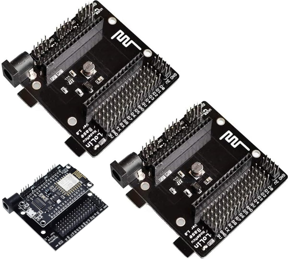 DUBEUYEW ESP8266-12F V3 CH340 Breakout Board, ESP8266 NodeMcu WiFi Development Plate Base for ESP8266 Wide Version WiFi Development Board, Pin Distance of 28 mm Between Rows (2 Pieces)