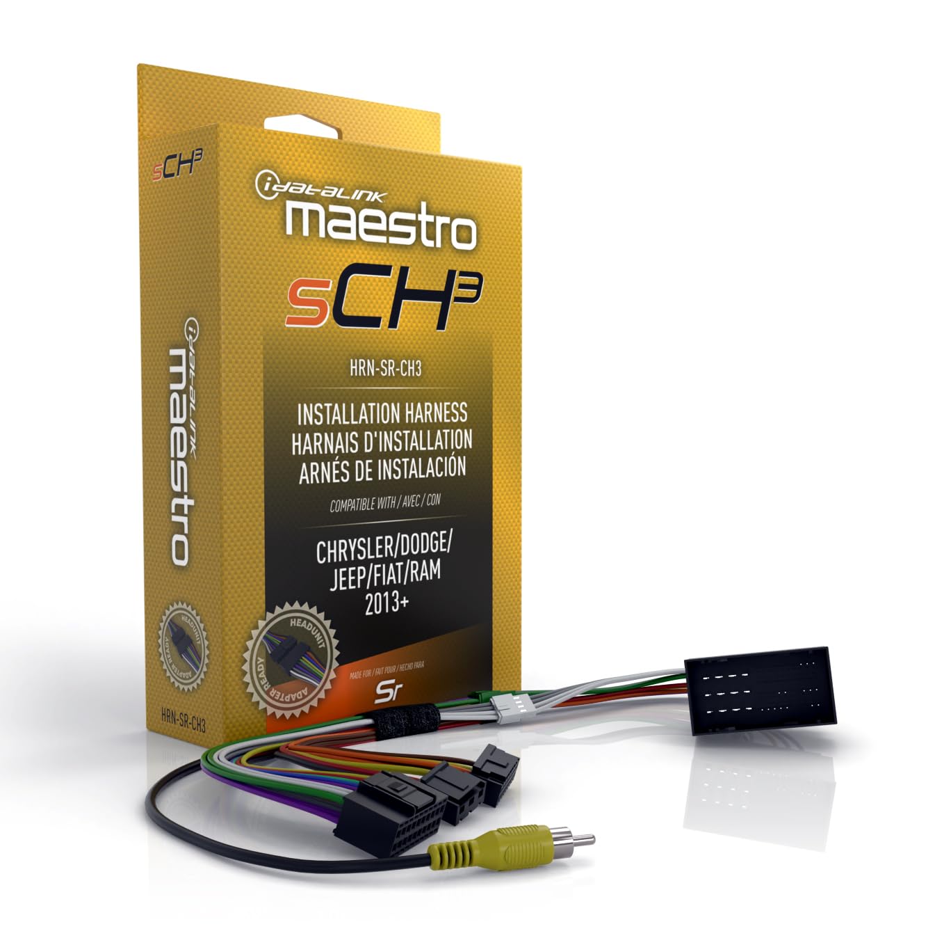 HRN-SR-CH3 T-Harness connected to RCA cables