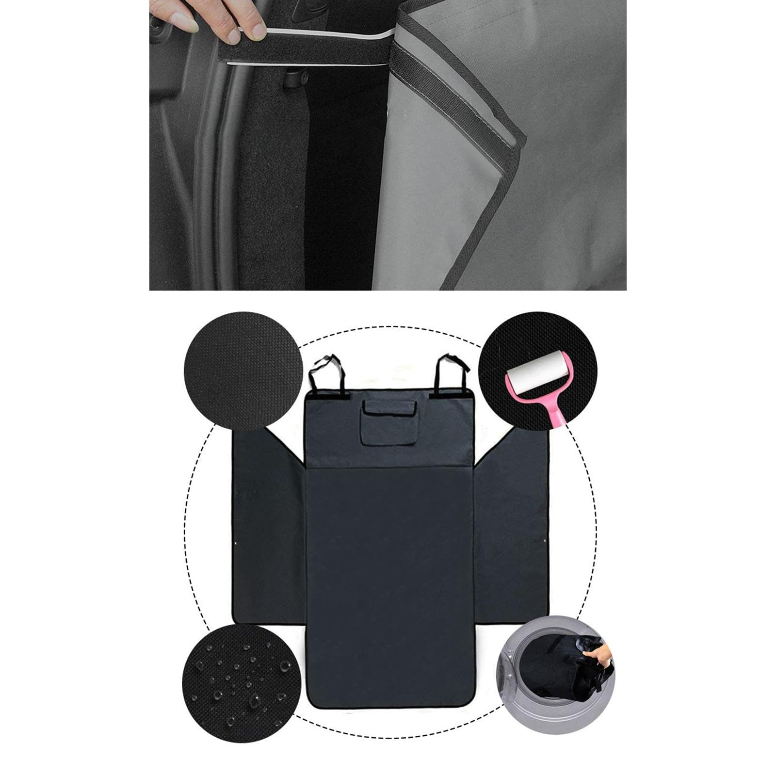 Qianly Alfombrilla Protectora para Maletero de Coche para Perros, Impermeable Y Resistente Al Desgaste, Funda Protectora para Maletero de Coche para Perros P, Negro, 175cm X 105cm