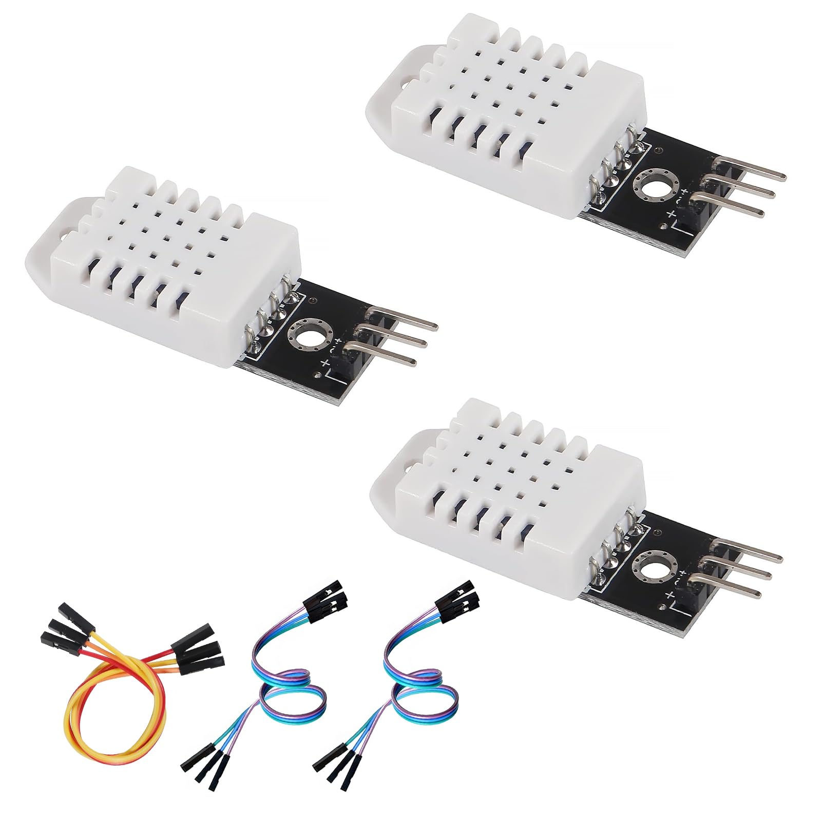 3-częściowy czujnik DHT22 AM2302 z kablem temperatury i wilgotności, moduł DHT22 kompatybilny z Arduino i Raspberry Pi, wysoka precyzja, idealny do stacji pogodowych, zastosowań domowych