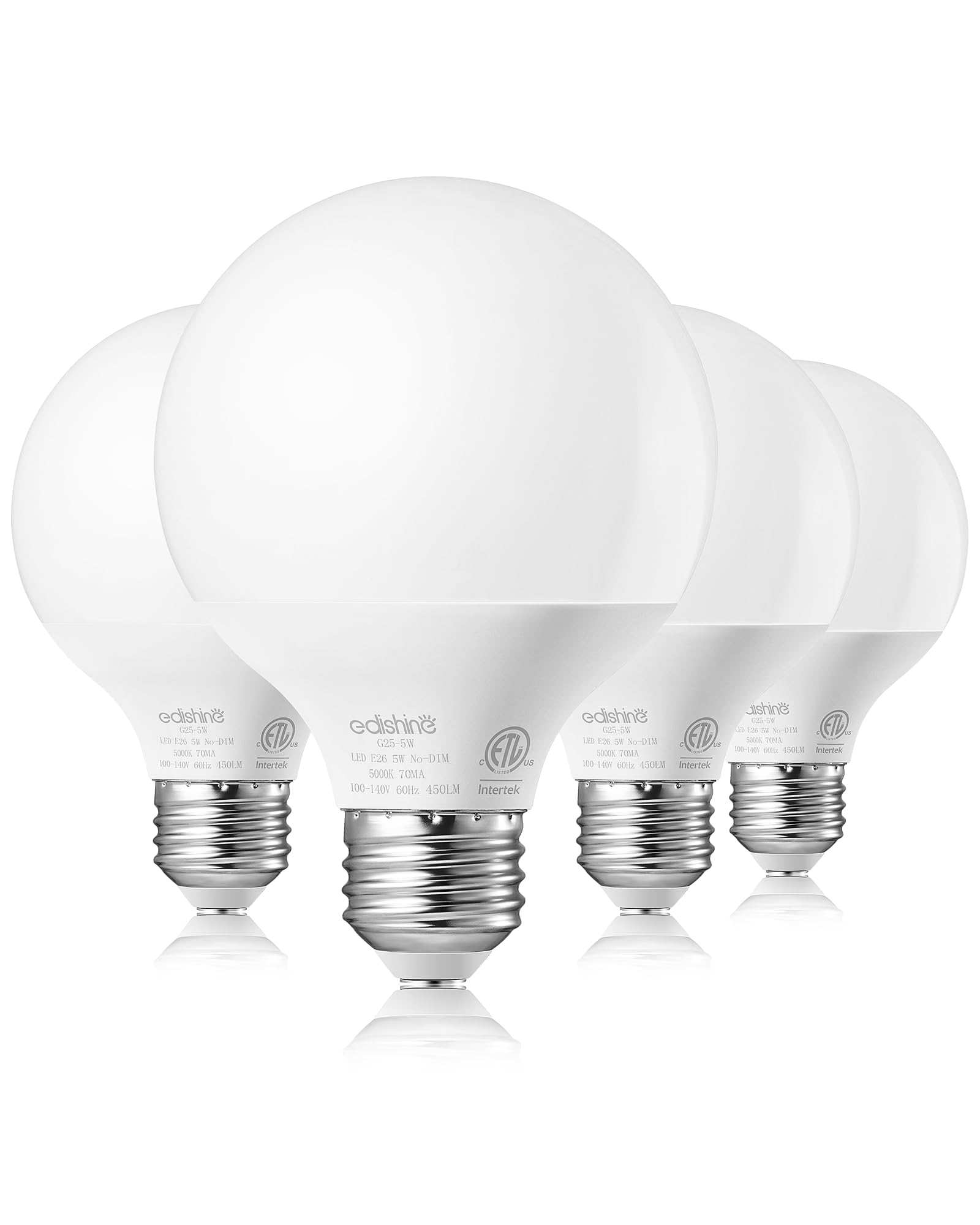 EDISHINE Vanity Light Bulbs, G25 LED Bathroom Light Bulbs, 25 Watt