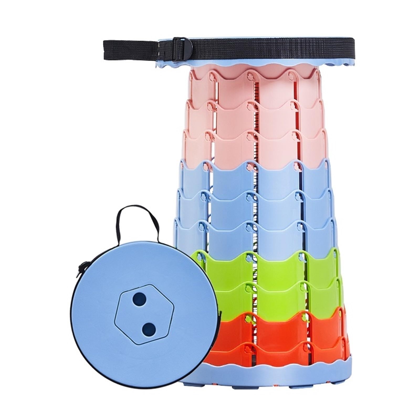 Höhenverstellbarer Klapphocker, kompakter Klappstuhl, tragbarer einziehbarer Campinghocker, leicht, for Outdoor-Angeln, Wandern, Gartenarbeit (Color : R)