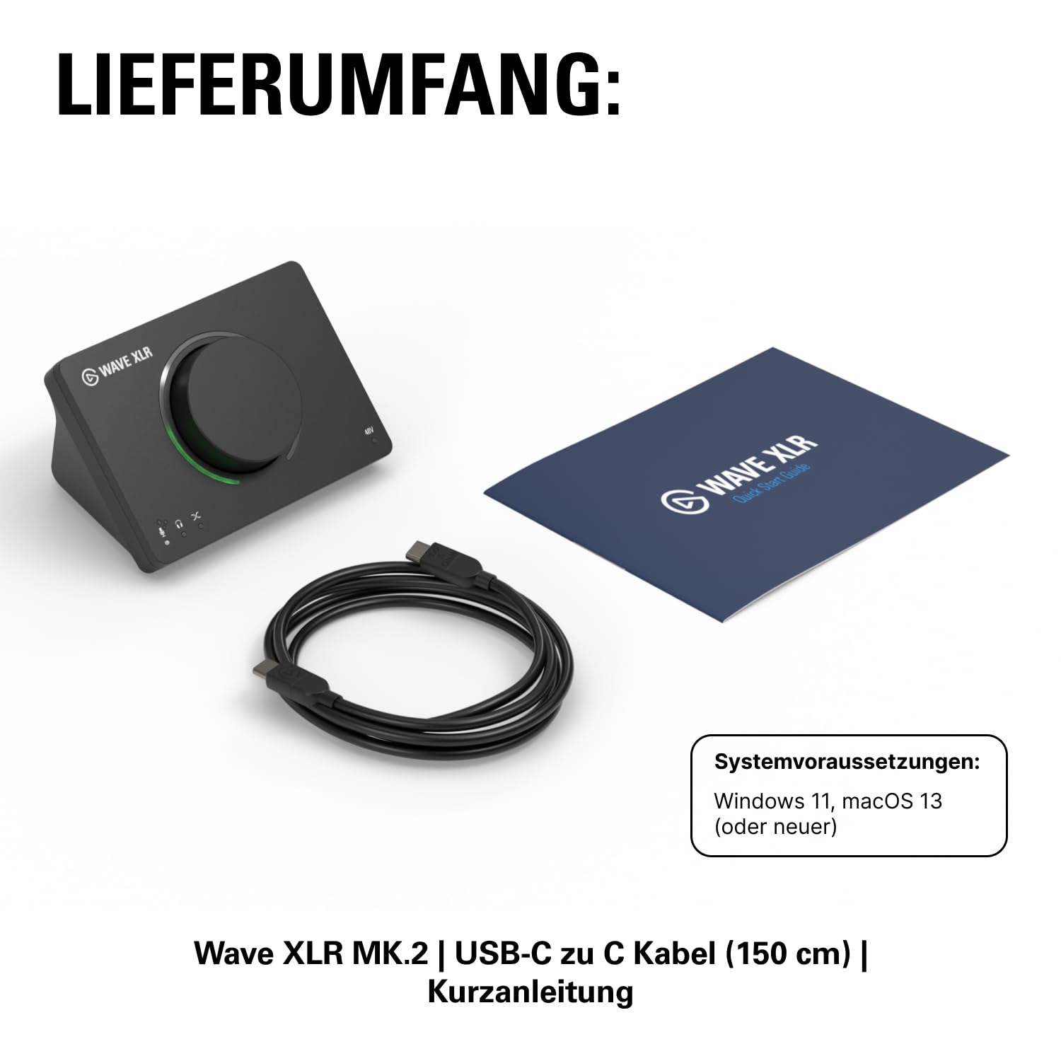 Elgato Wave XLR MK.2 - USB-Audio-Interface und DSP-Mixer für XLR-Mikrofone, 80dB Gain, Onboard-Effekte, LED-Feedback, Touch Mute, funktioniert mit Stream Deck, PC & Mac