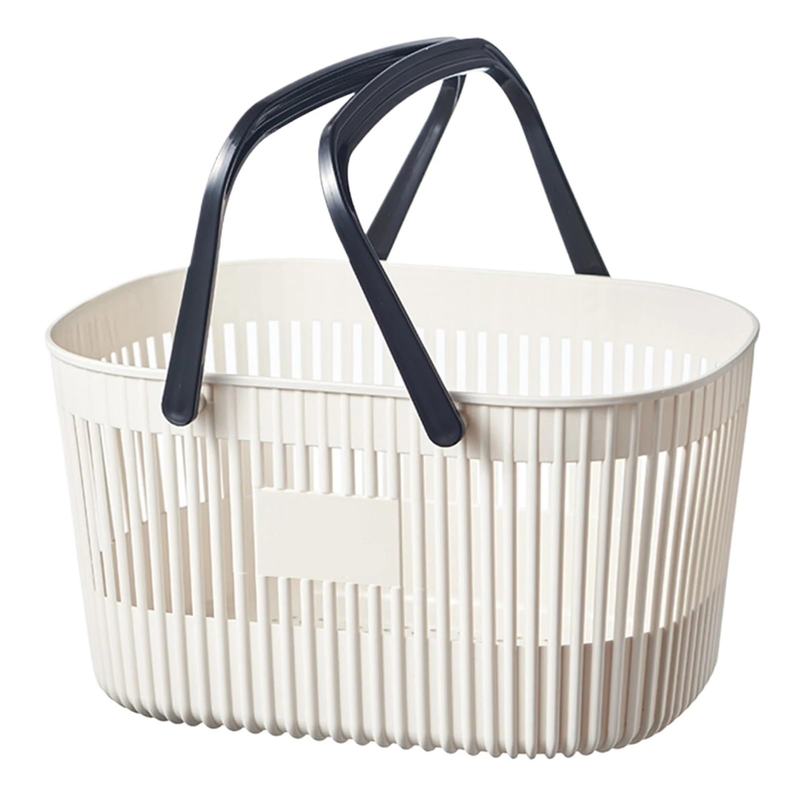 Cesta De Ducha Cesta de Almacenamiento de Gran Capacidad, Organizador de plástico Grueso con Asas, Organizador de Drenaje, contenedor for artículos de tocador para Baño(White)