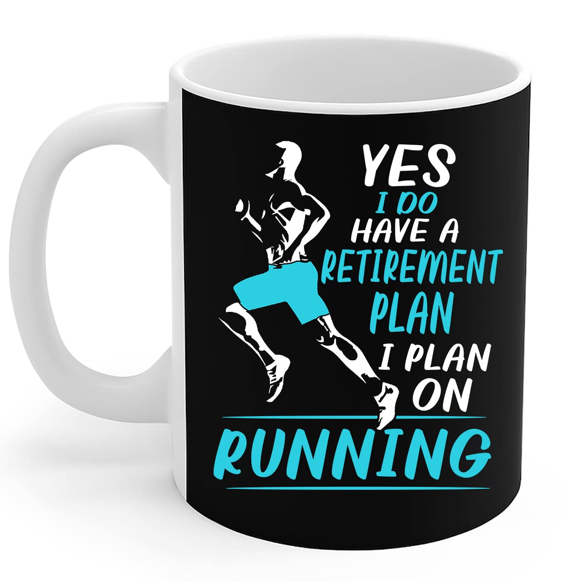 Retired Grandpa Runner - Yes I Do Have A Retirement Plan I Plan On Running Mug Porcelain Mug Modern Tea Cup Durable Drinking Cup Fun Gifts for Men Women Office 330 Ml