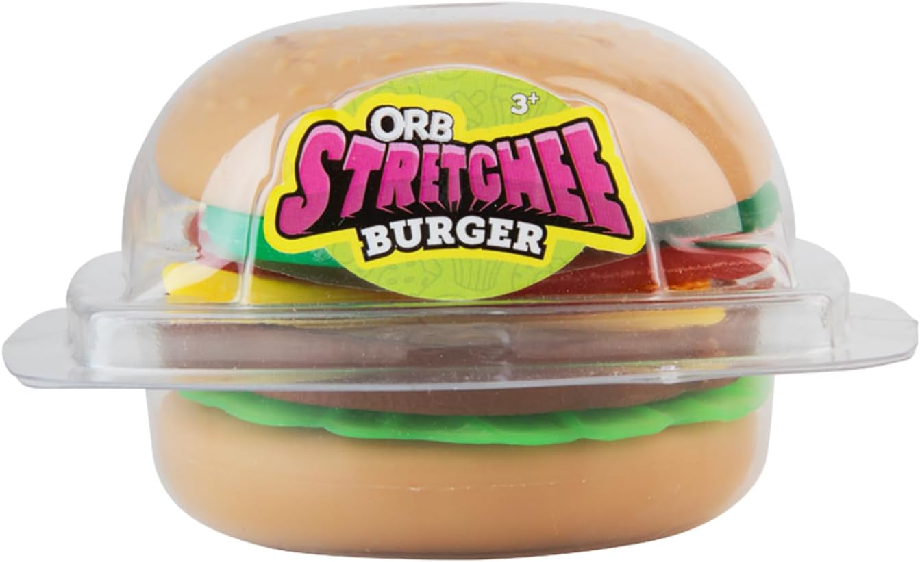 ORB Stretchee Foodz - Secret Menu 3 Pack - Mix and Match, Stretch, and Even Squeeze This Hamburger and Sandwich Trio for Stress Relief - Original Sensory/Fidget Play Food Toys for Kids and Adults