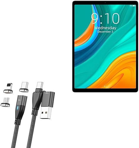 Miniatura 1 de BoxWave Cable Compatible with Chuwi HiPad Plus - MagnetoSnap PD AllCharge Cable (100W), Magnet PD 100W Charging Cable USB Type-C Micro USB - Jet