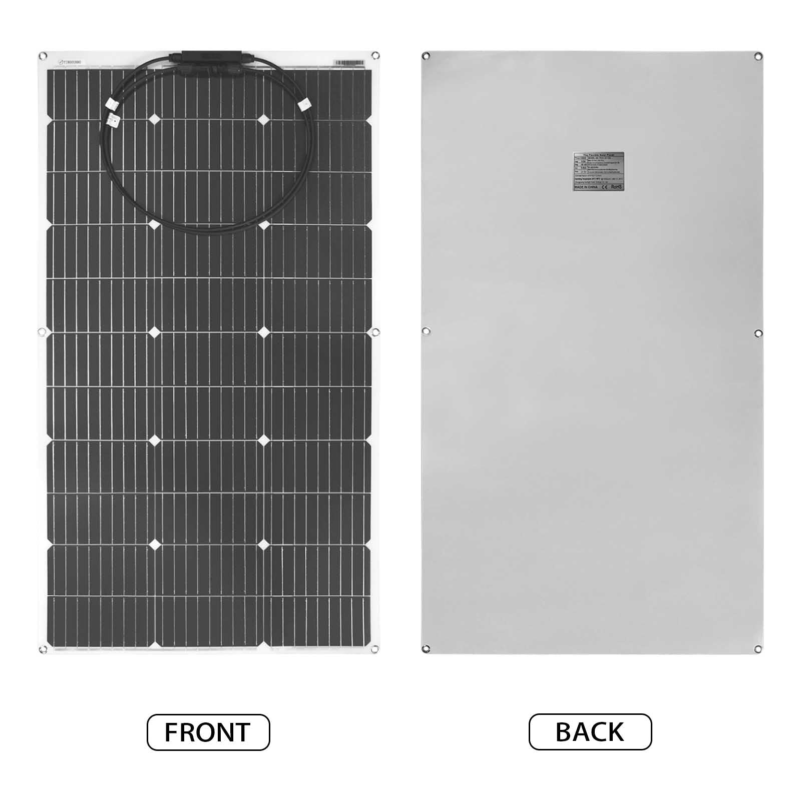 100W Panneaux Solaire Monocristallin 12V Haute Efficacité Flexible Panneau Solaire Pour Batterie 12 Volts, VR, Bateau, Voiture, Camping(1 * 100W)