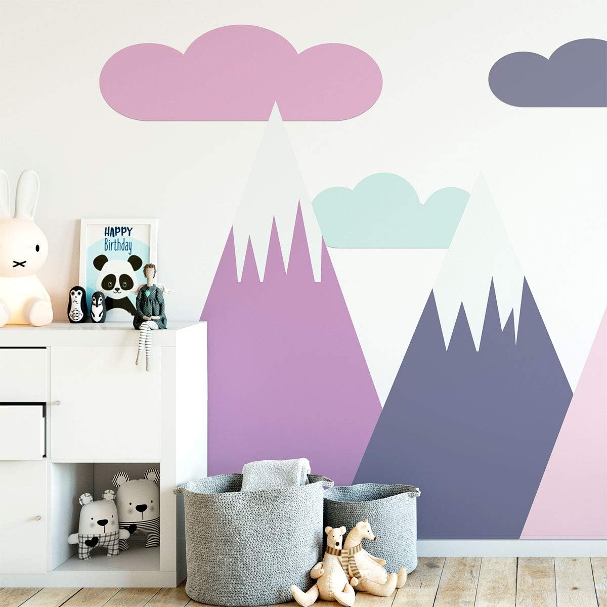 Ambiance Stickers Scandinavian Nordic Mountains Wall Decals, DIY Home Decor, Peel and Stick Removable Stickers, Waterproof and Self Adhesive Wall Art - H50 x L105 CM