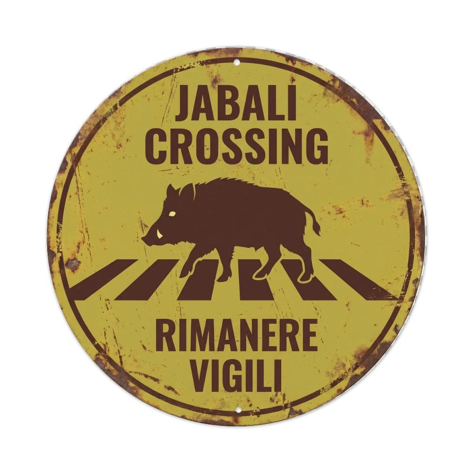 Metal Tin Sign Jabali Crossing Rimanere Vigili