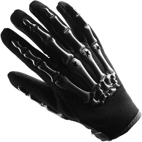 Guantes juveniles de motocross, para motocicletas, BMX, MX, ATV motocicletas todoterreno, bicicletas, modelo de esqueleto para niños, color verde