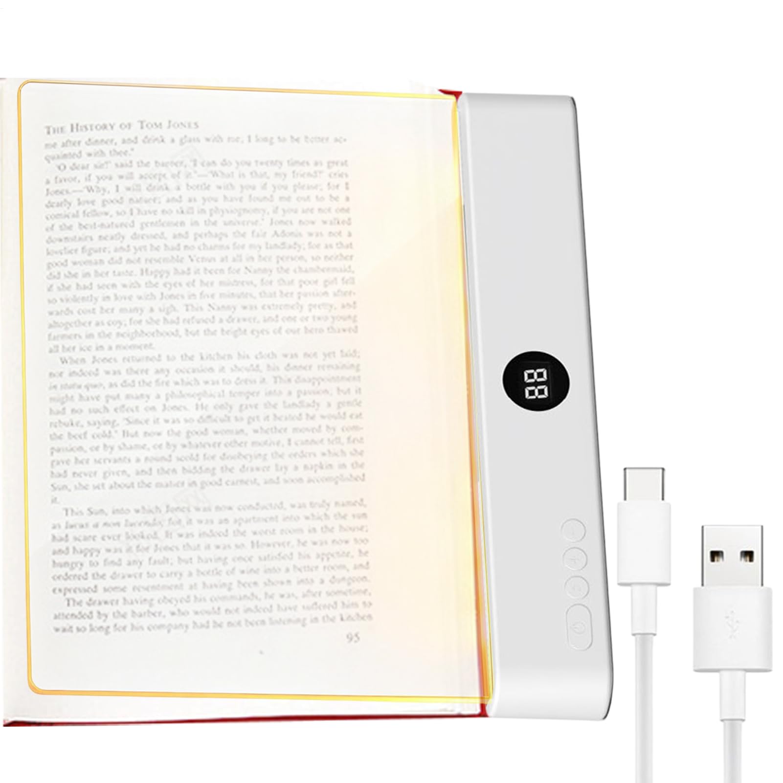 Luz de lectura recargable de 3 modos con brillo ajustable portátil 8