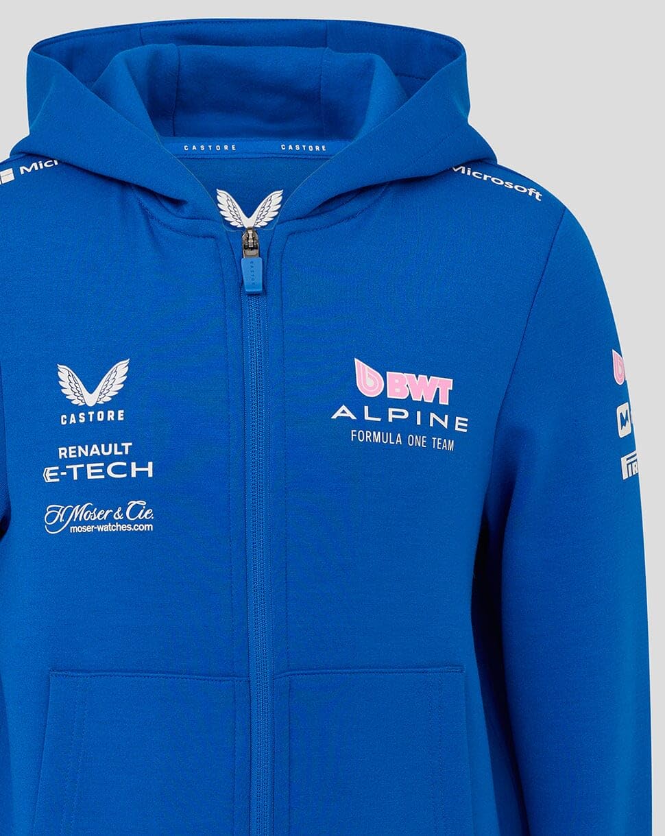 Castore Alpine Racing F1 2025 - Sudadera con capucha y cremallera completa para niños