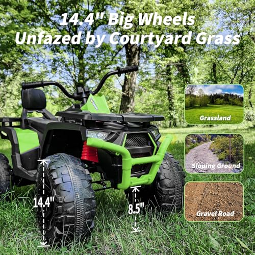 Image of Hikiddo Kids ATV 4 Wheeler, 24V Ride On Toys Car for Big Kids Age 3-8 Year
