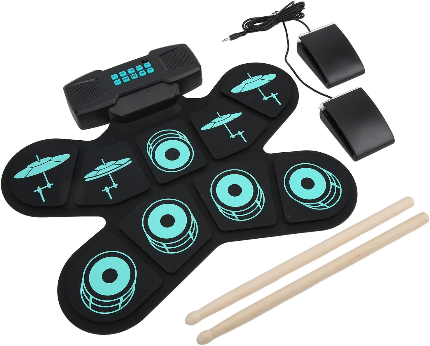 Portable Foldable Drum Pad, Built in Dual Speakers 9 Key