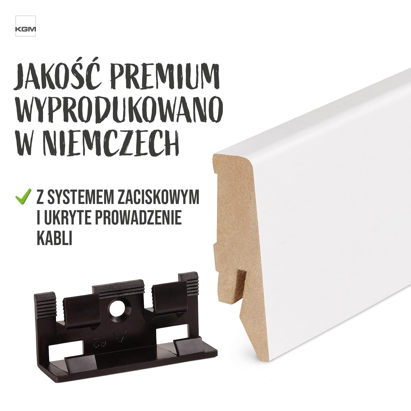 KGM narożniki zewnętrzne do listwy przypodłogowej MEGA-Profil (20x58 mm), białe – wymiary 20x58 mm – ochrona narożników i krawędzi, estetyczne wykończenie – 2 sztuki