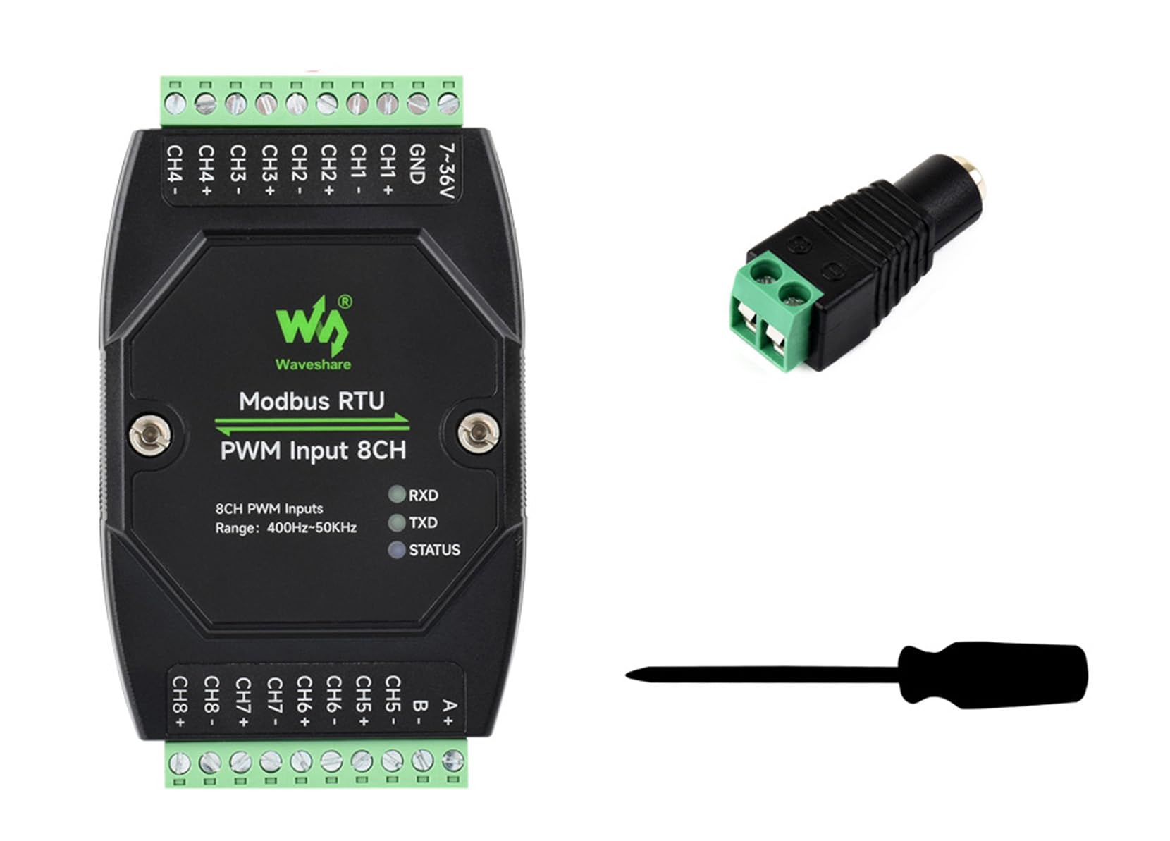 Módulo Modbus RTU PWM de 8 canales aislado RS485 para carril DIN con protección TVS 8